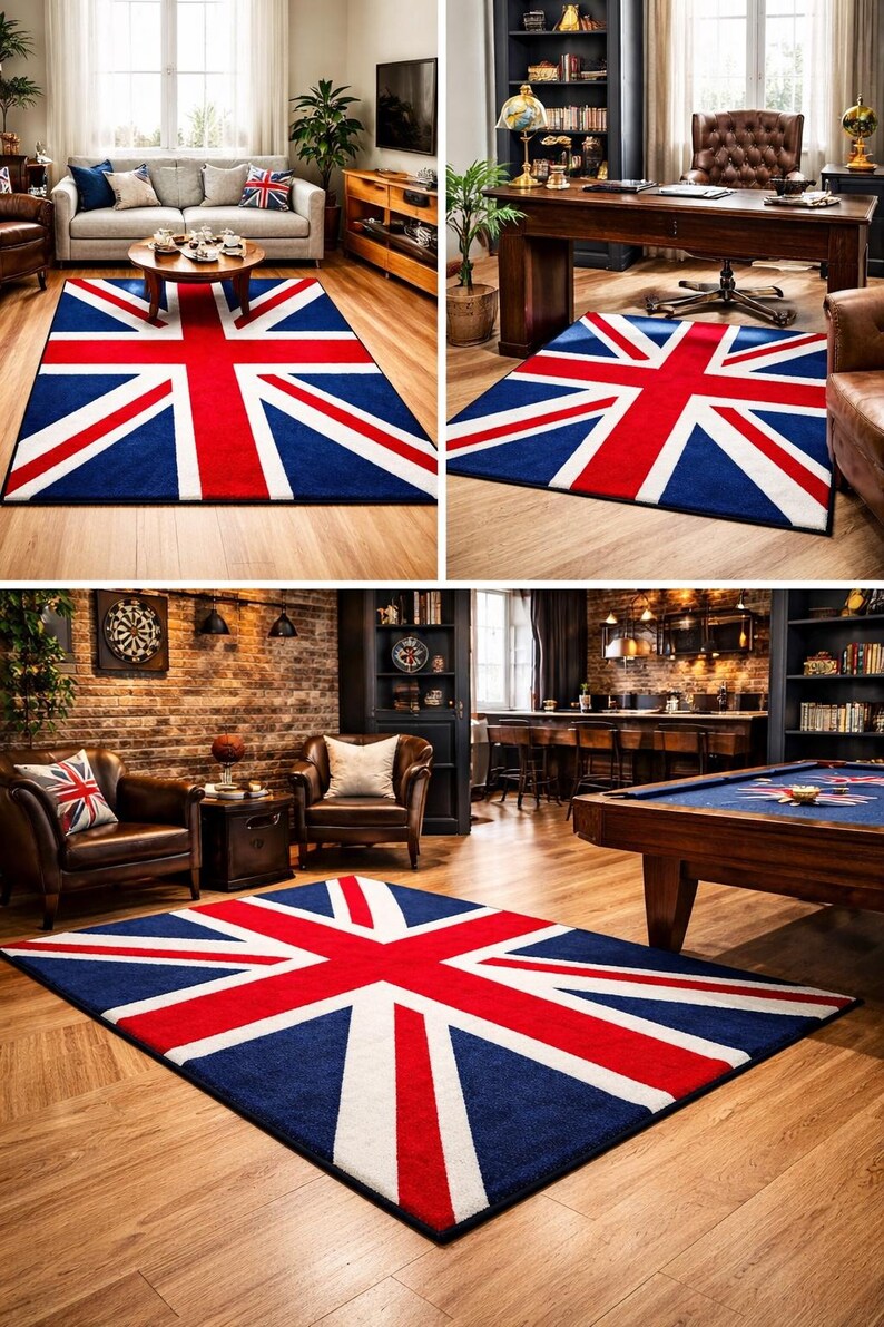 Luxury Union Jack Area Rug - Premium British Flag Carpet, Soft Plush ...