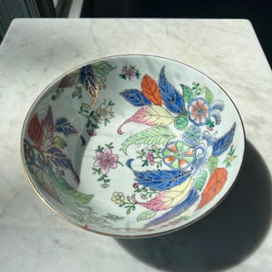 tobacco leaf bowl Mottahedeh Presentation Bowl_Mottahedeh Tobacco Leaf Punch Perfect for serving or display Vintage Chinese Tobacco Leaf Porcelain