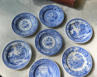 Spode Blue & White Butter Pat | Georgian Series | Sold Individually