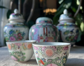 Famille Rose Teacup (Variety/Sold Individually) Rose Medallion