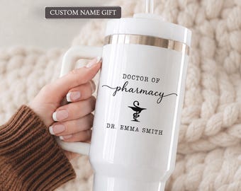 Personalized Doctor of Pharmacy 40 oz Tumbler with Name Custom 40 Ounce PharmD Travel Mug Pharmacist Cup Pharmacy School Graduation