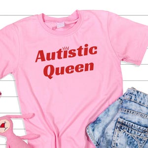 Autistic Queen 2k Baby Tee Funny Autism Shirt Ironic Girlfriend Gift ADHD Autism Meme Shirt Unhinged Baby Tee Trendy 90s BabyTee Gift