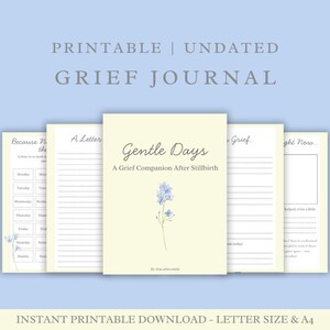Gentle Days Stillbirth Grief Journal - Gentle Baby Loss Workbook - Printable Digital Download For Bereaved Parents