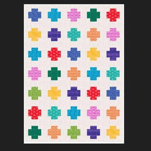 Covered in Art Quilt Pattern PDF Modern Plus Quilt Nine Patch Design Schrottfreundlich