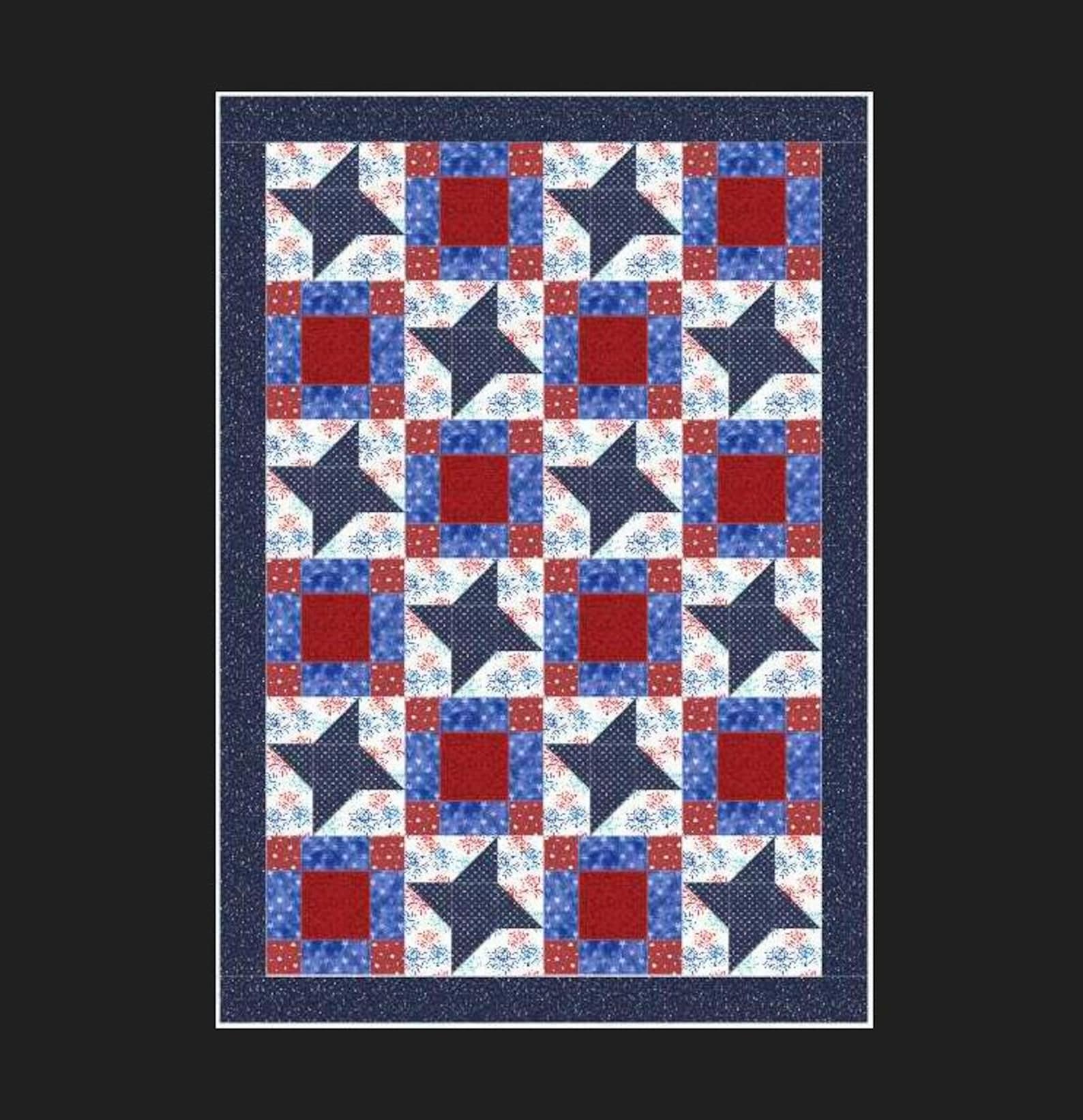 Covered in Stars Quilt Pattern – PDF Download – Friendship Star Block ...