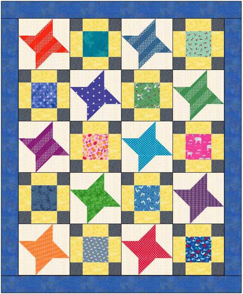 Covered in Stars Quilt Pattern – PDF Download – Friendship Star Block ...