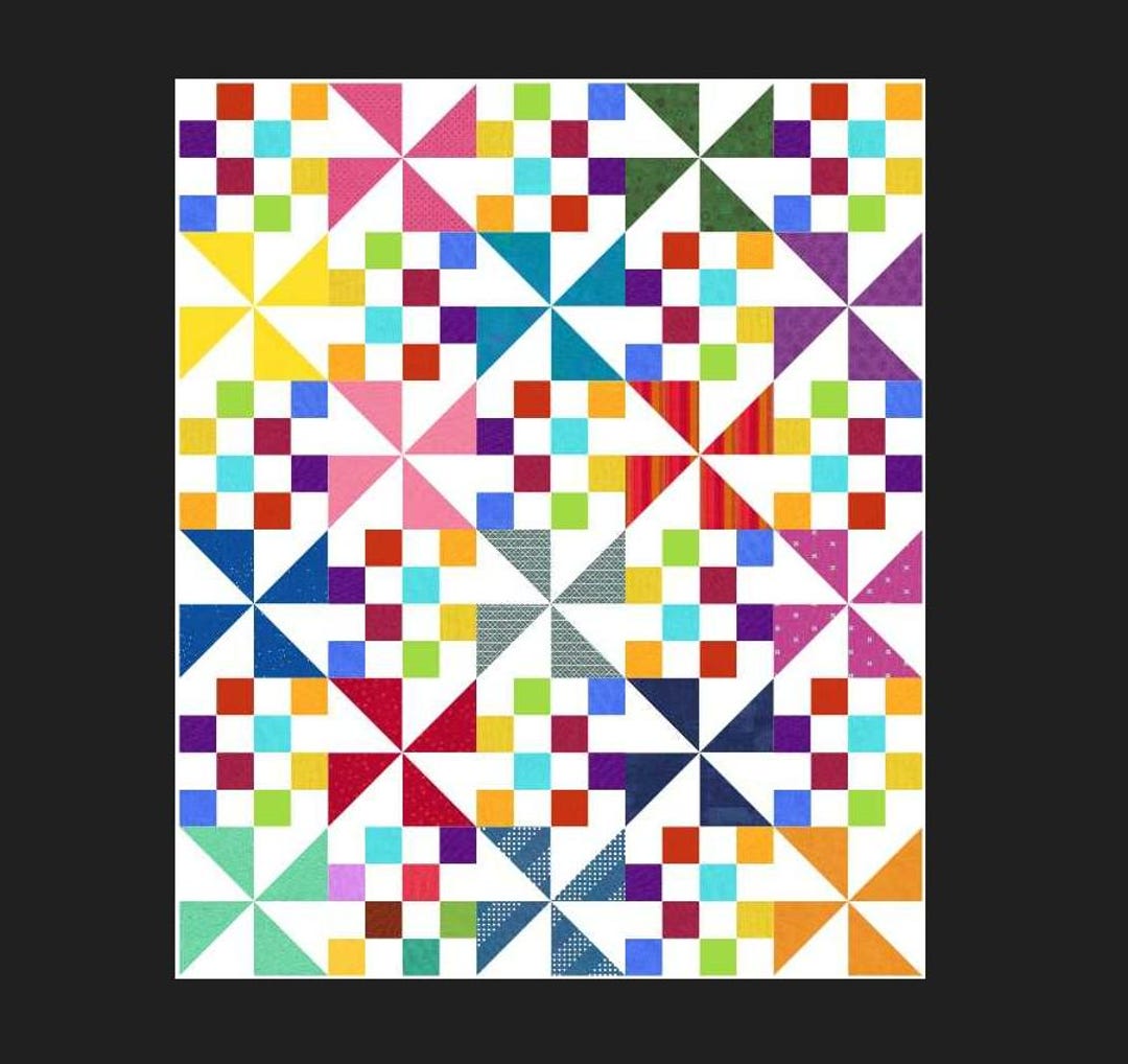 Covered in Pinwheels Quilt Pattern: Easy 16-patch Design (PDF Pattern ...