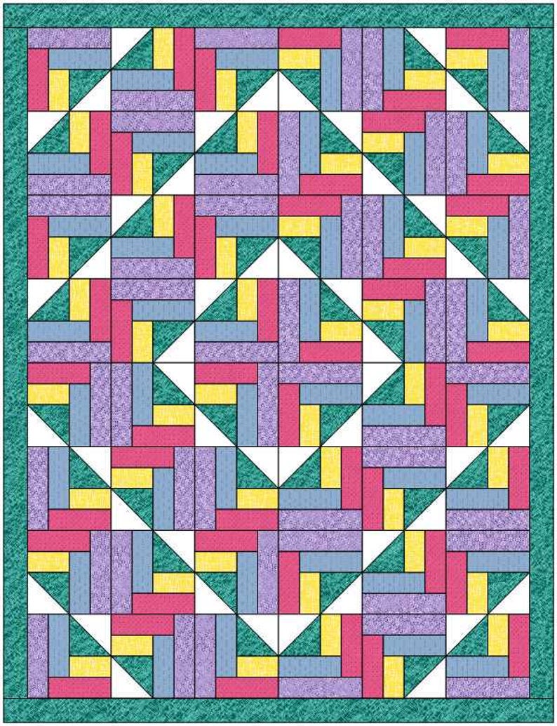 Pattern Seperated Covered in Color Quilt Pattern – PDF Download Half Log Cabin Variation ...