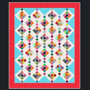 Covered in Generosity Quilt Pattern - Raffinierter Scrap Quilt, Neun-Patch Variation, On-Point Design, Baby & Kinder Quilt, PDF Nähanleitung