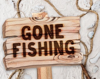 Printable Gone Fishing Party Sign Decoration, Gone Fishing Sign, Fishing Party Sign Printable Instant Download