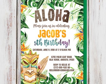hawaiian invitation etsy