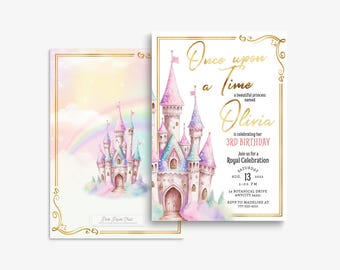 EDITABLE Princess Invitation, Princess Birthday Invitation, Princess party, Birthday Party, Girl Birthday Invitation Template Instant Access