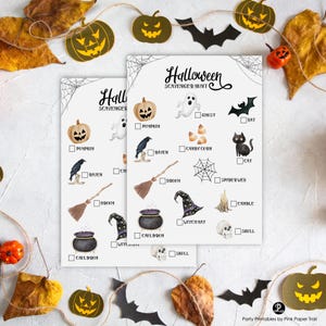 Halloween Scavenger Hunt Game for Kids Printable PDF JPEG, Fun Neighborhood or School Party Activity, Instant Download Halloween Party Game