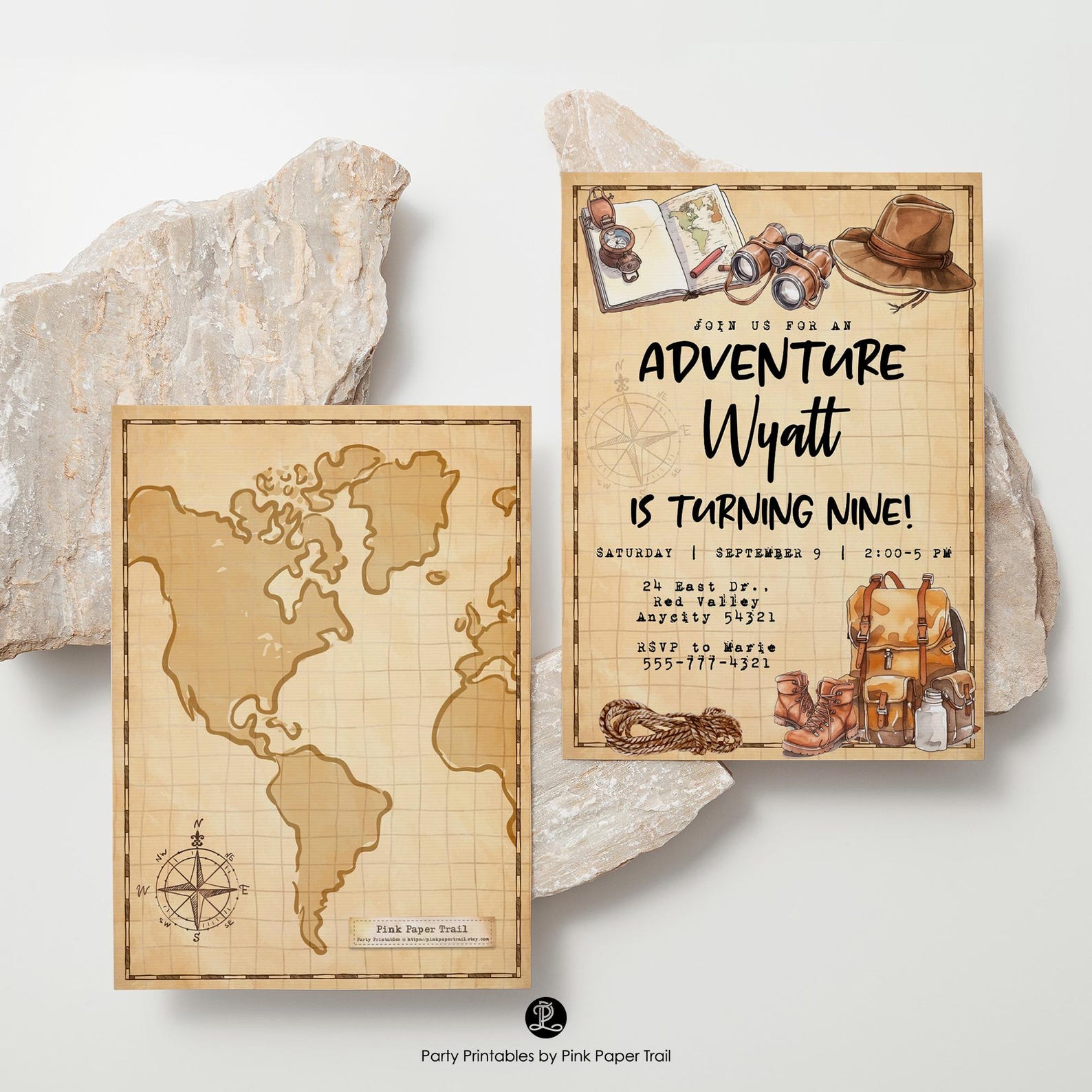 Editable Explorer Adventure Birthday Invitation Nature Park Outdoor ...