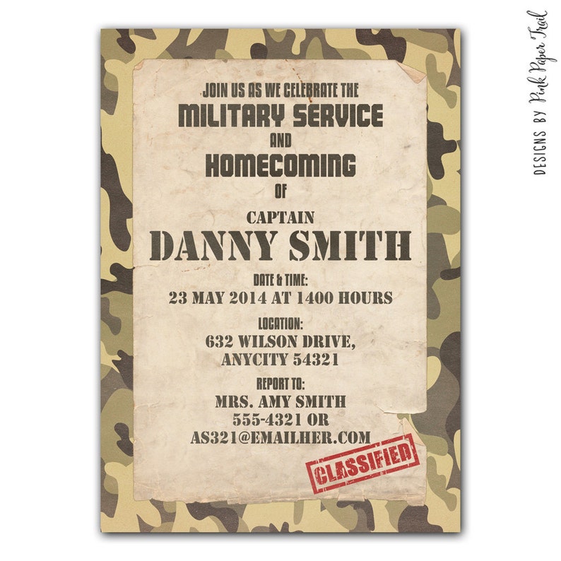 Soldier Army Military Themed Party Invitation DIY Print Your | Etsy