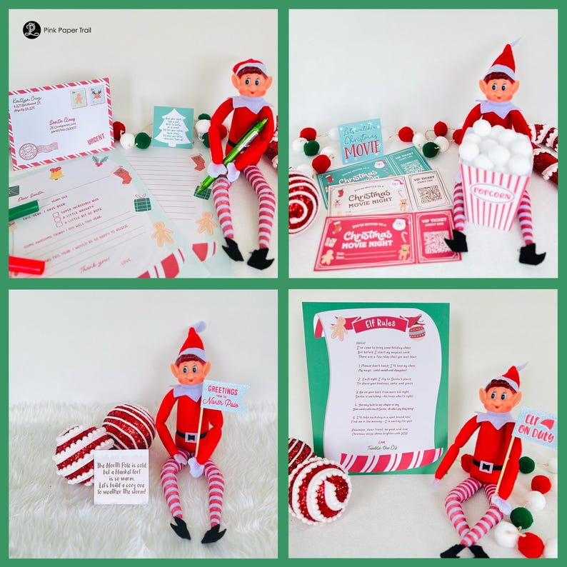 Christmas Elf Printable Kit: 24 Days Elf Ideas and Antics for Kids With ...