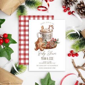 Baby It&#39;s Cold Outside Baby Shower Invitation Hot Chocolate Editable Cookies and Cocoa Christmas Winter Holiday Baby Shower Template Invite