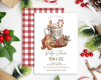 Baby It's Cold Outside Baby Shower Invitation Hot Chocolate Editable Cookies and Cocoa Christmas Winter Holiday Baby Shower Template Invite