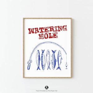 EDITABLE Fishing Birthday Party Table Sign, O-fish-ally The Big ONE, Gone Fishing Party Decor Sign Template Instant Access Corjl