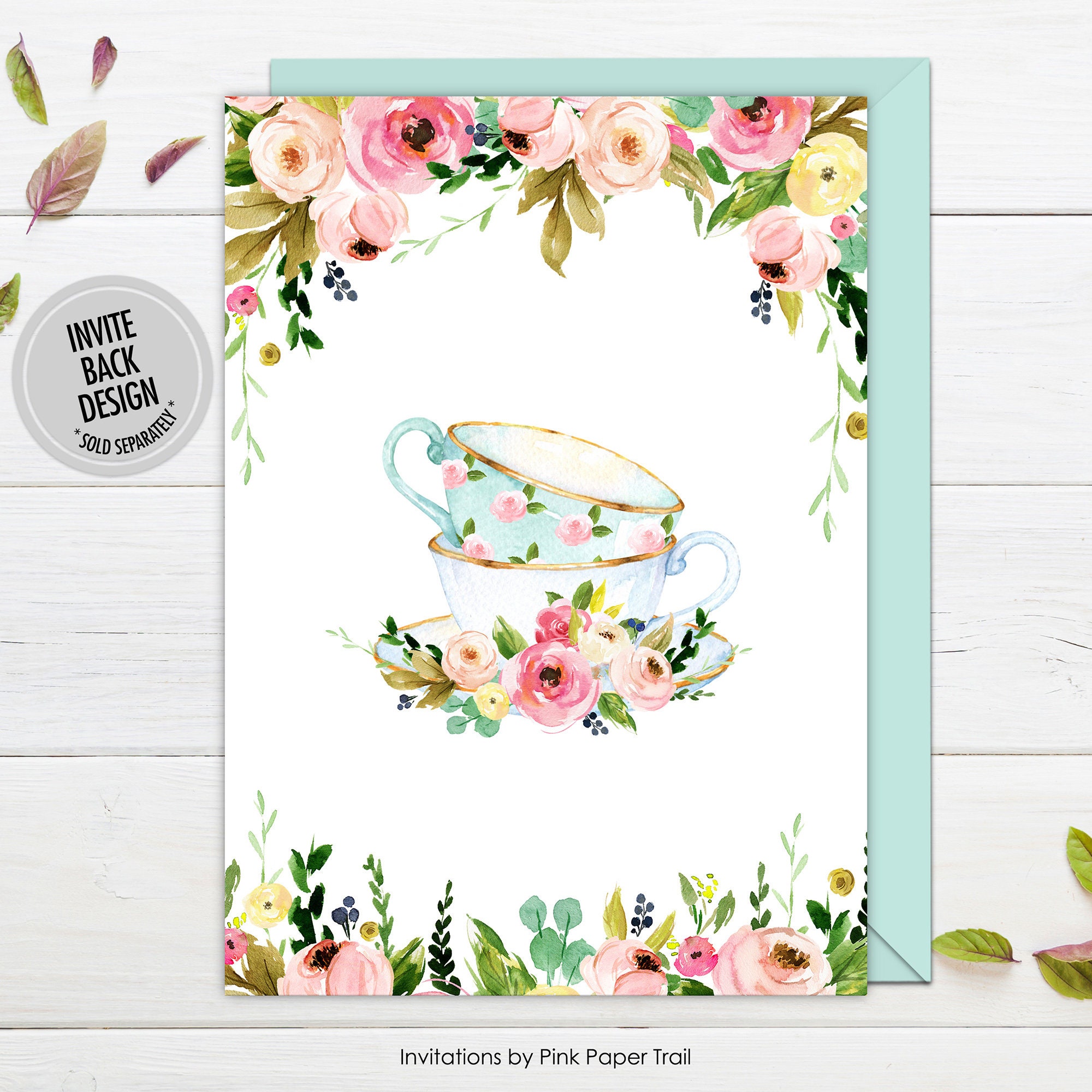 EDITABLE Tea Party Baby Shower Invitation, Floral Garden Baby Shower Afternoon Tea Party, Baby Shower High Tea Printable Invitation - Etsy for Free Printable Downloadable Tea Party Invitations