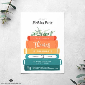 Storybook Birthday Invitation Template, Editable Book Themed Party ...
