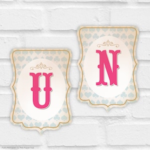 Alice in Wonderland Mad Hatter Tea Party Birthday Banner, Unbirthday Tea Party Unbirthday Partea Banner Bunting Pennant Instant Download