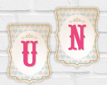 Alice in Wonderland Mad Hatter Tea Party Birthday Banner, Unbirthday Tea Party Unbirthday Partea Banner Bunting Pennant Instant Download