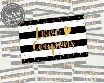 Hot and Sexy Valentine Hot and Sexy Love Coupons, Wedding Gift for Him Her, Valentine's Love Voucher Instant Download Print Your Own