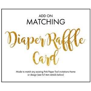 Carte de tirage au sort de couches pour assortir à n'importe quel thème ou modèle d'Invitation à une fête de naissance - fichier numérique imprimable