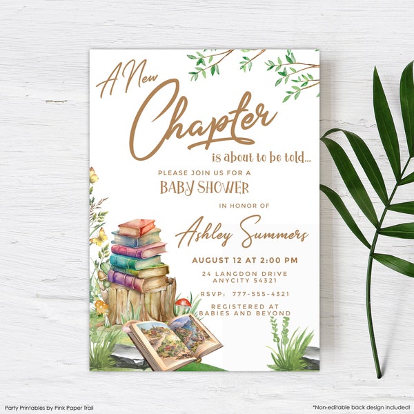 A Fairytale Story Book Baby Shower Invitation A book Themed Gender Neutral Baby Shower Invite Editable Printable Instant Download Template