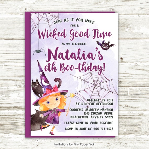 Halloween Witches Party Birthday Invitation, Witches Costume Halloween Birthday Printable Invitation Il_570xn