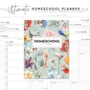 Ultimate Homeschool Planner Printable, DIY Homeschool Planner Pages, Lesson Planner Instant Access Digital