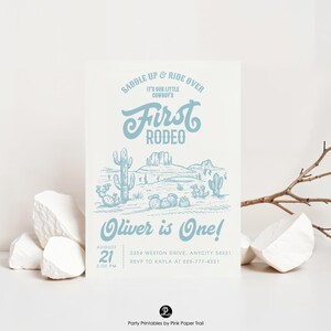 Cowboy First Rodeo Birthday Invitation, Wild West Birthday Party Invitation, First Rodeo Invitation Boy Western Birthday Editable Invite
