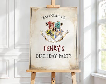 Editable Magic School Welcome Sign • 18x24 Wizard Party Sign Template • Witches & Wizards Birthday Decor • Instant Digital Download