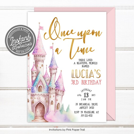 EDITABLE Princess Invitation, Princess Birthday Invitation, Princess party, Birthday Party, Girl Birthday Invitation Template Instant Access Il_570xn