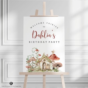 Editable Fairy Forest Birthday Welcome Sign Wildflower Fairy Floral Party Enchanted Floral Butterfly Printable Template Instant Download