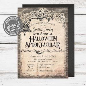 Halloween Party Invitation Editable Template Costume Party Adult Halloween Invite Haunted Mansion Halloween Editable Invite Download