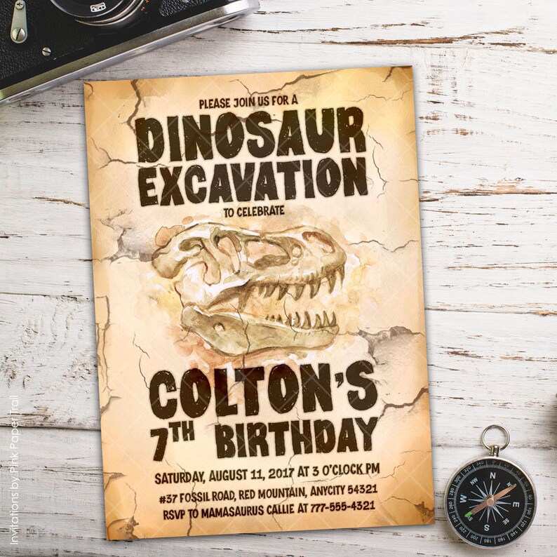 Dinosaur Dig Excavation Party Favor Printable Tag Dinosaur - Etsy