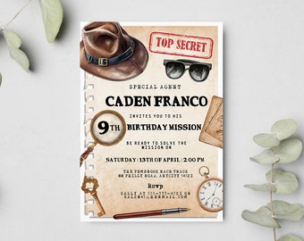 Detective Mystery Solving Theme Birthday Invitation, Teen Preteen Escape Room Mission Invite, Mystery Birthday Editable Template Digital