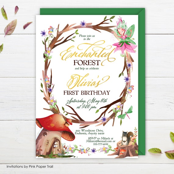 Fairy Birthday Invitation, Woodland Fairy Invitation, Enchanted Fairy Invitation, Enchanted Forest Invitation, Personalized Printable Invite Il_570xn