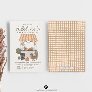 EDITABLE Farmers Market Birthday Invitation Template, Country Fair Market Farm Autumn Girl First Birthday Invite Instant Access Printable
