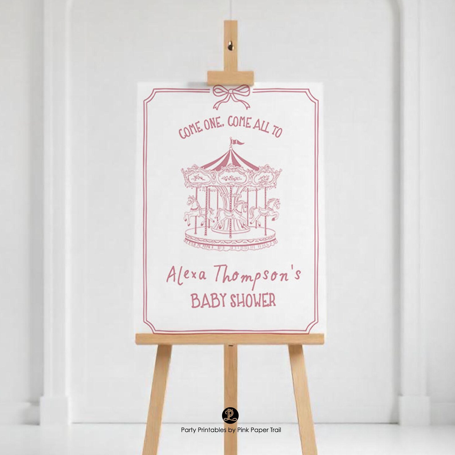 Editable Carousel Welcome Sign, Vintage Circus Party Poster, Hand Drawn ...