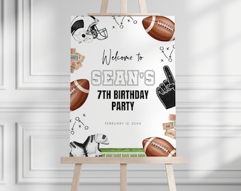 Editable American Football Birthday Welcome Sign, Football Touchdown Party Welcome Sign, Sports Birthday Poster , Printable Instant Download