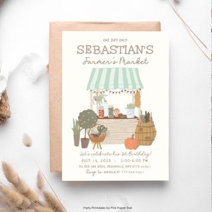 EDITABLE Country Fair Market Farm Boy First Birthday Invite Instant Access Printable, Farmers Market Birthday Invitation Template