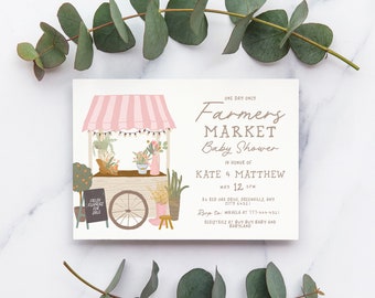 EDITABLE Farmers Market Baby Shower Template Locally Grown Baby Shower Invitation, Country Farm Flower Market Baby Shower Invite Printable