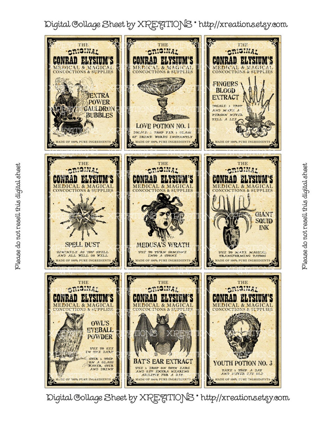 Steampunk Apothecary Labels Potions Magical Concoctions and Etsy