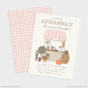 EDITABLE Farmers Market Birthday Invitation Template, Country Fair Market Farm Girl First Birthday Invite Instant Access Printable