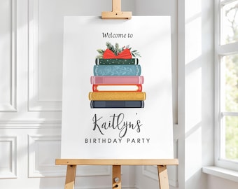 Editable Christmas Story Welcome Party Sign, Book Themed Holiday Celebration Printable, Reading Library Event Decor, Digital Download