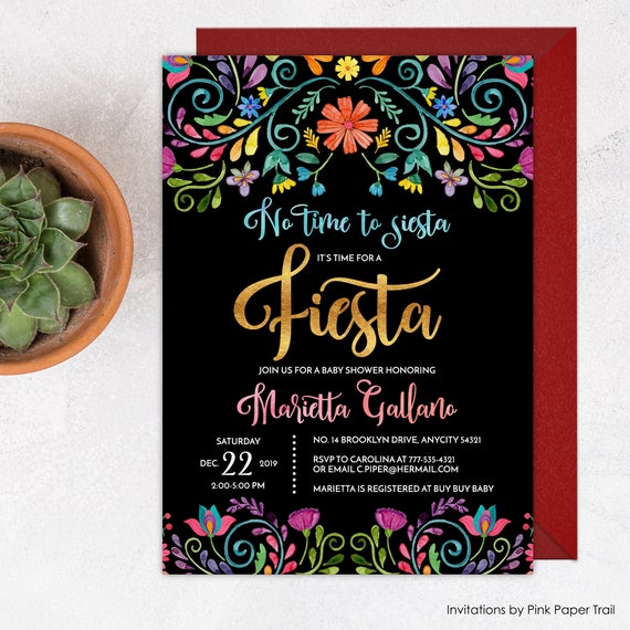 mexican fiesta baby shower invitations
