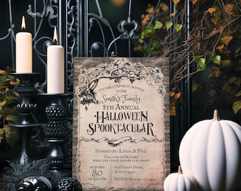 Halloween Party Invitation Editable Template Costume Party Adult Halloween Invite Haunted Mansion Halloween Editable Invite Download